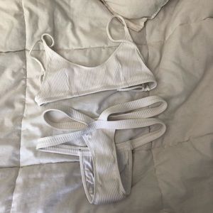 Minimale Animale White Ribbed Set XS